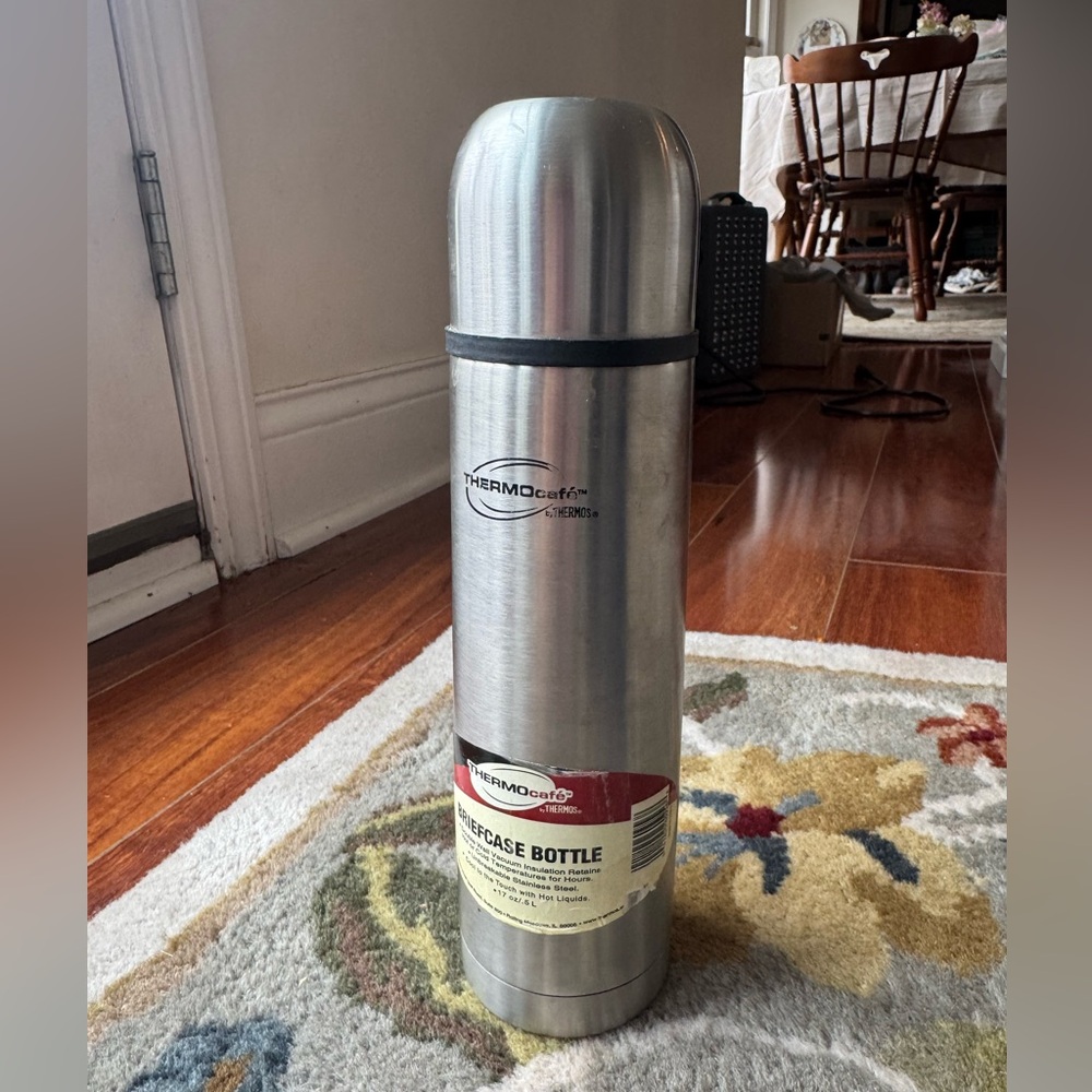 Thermo Cafe By Thermos Briefcase Bottle 17oz Hot Or Cold Stainless Steel
